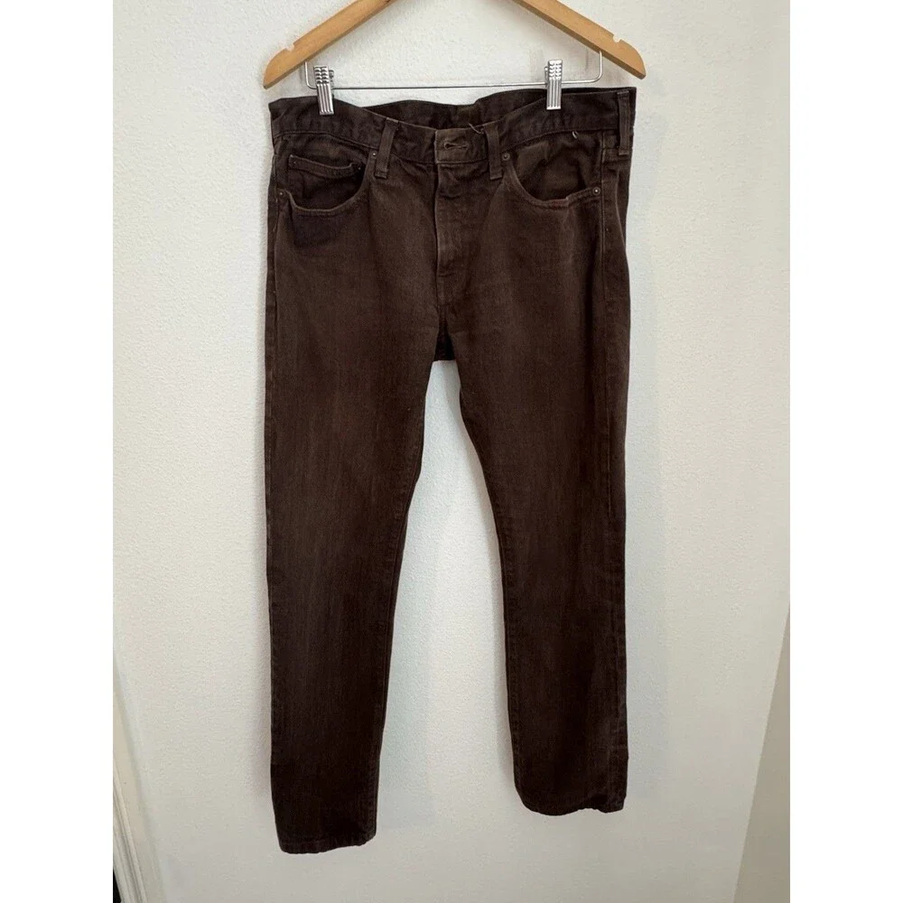 J.Crew Men’s Jeans Denim Style 484 Brown Wash Slim Fit 100% Cotton 34x34 USA